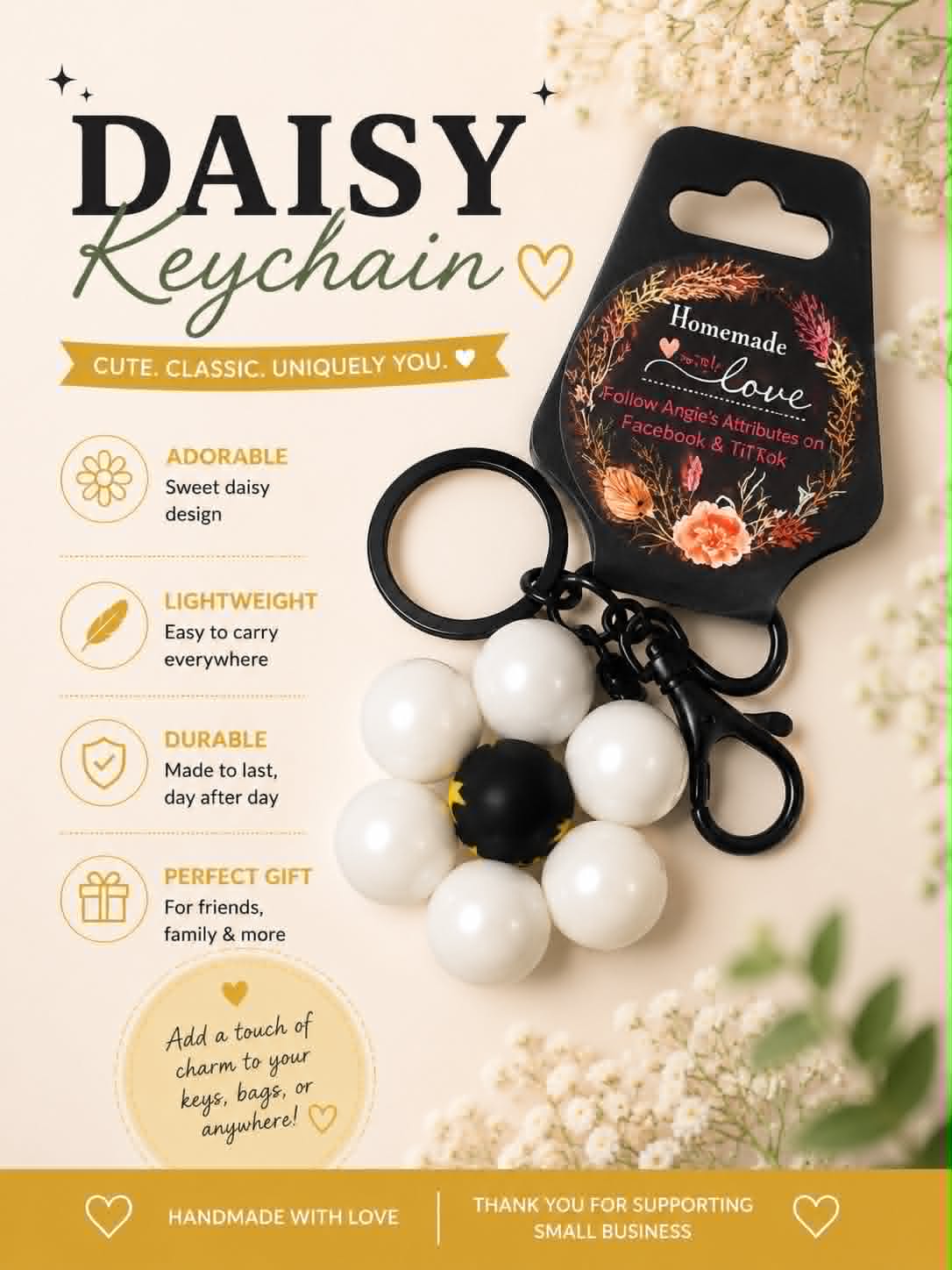 Daisy Keychain